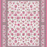 Ultra Soft Area Rug, Non Slip, Stain Resistant, Washable Area Rugs for Living Room, Bedroom, Serene Cottage Garden Look(White)