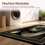 Ultra Soft Area Rug, Non Slip, Stain Resistant, Washable Area Rugs for Living Room, Bedroom, Dynamic Abstract Visual Rhythm(Gold)