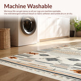 Ultra Soft Area Rug, Non Slip, Stain Resistant, Washable Area Rugs for Living Room, Bedroom, Modern Minimalist Ogee Detail(Gray)