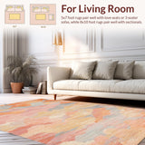 Ultra Soft Area Rug, Non Slip, Stain Resistant, Washable Area Rugs for Living Room, Bedroom, Peach Breeze: Soft, Stylish, and Spacious Rug(Orange)