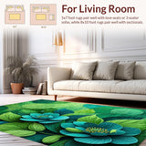 Ultra Soft Area Rug, Non Slip, Stain Resistant, Washable Area Rugs for Living Room, Bedroom, Wildflower Non-Skid Laundry Room Runner Rug(Green)