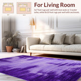 Ultra Soft Area Rug, Non Slip, Stain Resistant, Washable Area Rugs for Living Room, Bedroom, Funky Playful Gradient Design(Purple)