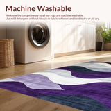 Ultra Soft Area Rug, Non Slip, Stain Resistant, Washable Area Rugs for Living Room, Bedroom, Vibrant Modern Abstract Geometry(Purple)