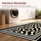 Ultra Soft Area Rug, Non Slip, Stain Resistant, Washable Area Rugs for Living Room, Bedroom, Wildlife Okapi Runner Rug for Hallways(Black)