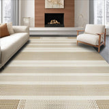 Ultra Soft Area Rug, Non Slip, Stain Resistant, Washable Area Rugs for Living Room, Bedroom, Timeless Natural Fiber Scallop Motif(Beige)