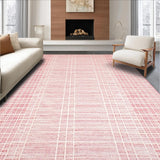 Ultra Soft Area Rug, Non Slip, Stain Resistant, Washable Area Rugs for Living Room, Bedroom, Contemporary Fluffy Abstract Style(Pink)