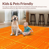 Ultra Soft Area Rug, Non Slip, Stain Resistant, Washable Area Rugs for Living Room, Bedroom, Fun Nautical Decor Inspiration(Orange)