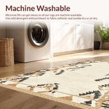 Ultra Soft Area Rug, Non Slip, Stain Resistant, Washable Area Rugs for Living Room, Bedroom, Elegant Earth Tones Textured Weave(Beige)