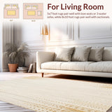 Ultra Soft Area Rug, Non Slip, Stain Resistant, Washable Area Rugs for Living Room, Bedroom, Charming Kitchen Area Runner Mat(Beige)