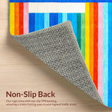 Ultra Soft Area Rug, Non Slip, Stain Resistant, Washable Area Rugs for Living Room, Bedroom, Artistic Colorful Textured Layers(Blue)