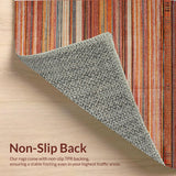Ultra Soft Area Rug, Non Slip, Stain Resistant, Washable Area Rugs for Living Room, Bedroom, Chic Cozy Striped Canvas(Orange)