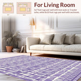 Ultra Soft Area Rug, Non Slip, Stain Resistant, Washable Area Rugs for Living Room, Bedroom, Vibrant Rustic Diamond Arrangement(Purple)