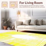 Ultra Soft Area Rug, Non Slip, Stain Resistant, Washable Area Rugs for Living Room, Bedroom, Minimalist Radiant Geometric Rug(Yellow)