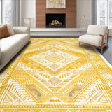 Ultra Soft Area Rug, Non Slip, Stain Resistant, Washable Area Rugs for Living Room, Bedroom, Vibrant Floral Transitional Aesthetic(Yellow)