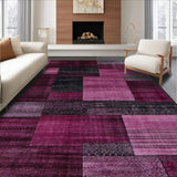 Ultra Soft Area Rug, Non Slip, Stain Resistant, Washable Area Rugs for Living Room, Bedroom, Lively Whimsical Stripe Design(Purple)