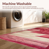 Ultra Soft Area Rug, Non Slip, Stain Resistant, Washable Area Rugs for Living Room, Bedroom, Chic Minimalist Colorful Contrast(Red)