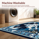 Ultra Soft Area Rug, Non Slip, Stain Resistant, Washable Area Rugs for Living Room, Bedroom, Castle Insect for Girls(Blue)