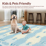 Ultra Soft Area Rug, Non Slip, Stain Resistant, Washable Area Rugs for Living Room, Bedroom, Charming Microfiber Bow Floor Mat With Coquette Design For Sweet Home(Blue)