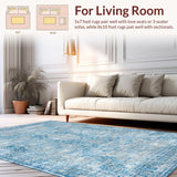 Ultra Soft Area Rug, Non Slip, Stain Resistant, Washable Area Rugs for Living Room, Bedroom, Dainty Bow Design Preppy Rug Stylish Bathroom Accent Cute Washable Carpet(Blue)
