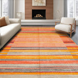 Ultra Soft Area Rug, Non Slip, Stain Resistant, Washable Area Rugs for Living Room, Bedroom, Dynamic Curved Lines with Rich Colors(Orange)