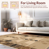 Ultra Soft Area Rug, Non Slip, Stain Resistant, Washable Area Rugs for Living Room, Bedroom, Whimsical Earthy Animal Motif(Beige)