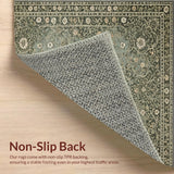 Ultra Soft Area Rug, Non Slip, Stain Resistant, Washable Area Rugs for Living Room, Bedroom, Distressed Dark Green Living Room Boho Rug(Gray)