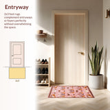 Ultra Soft Area Rug, Non Slip, Stain Resistant, Washable Area Rugs for Living Room, Bedroom, Charming Pink and Brown Theme(Pink)