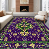 Ultra Soft Area Rug, Non Slip, Stain Resistant, Washable Area Rugs for Living Room, Bedroom, Elegant Purple Trellis Aesthetic(Purple)