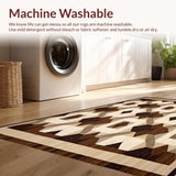 Ultra Soft Area Rug, Non Slip, Stain Resistant, Washable Area Rugs for Living Room, Bedroom, Stylish Brown Beige Geometric(Brown)