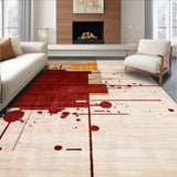 Ultra Soft Area Rug, Non Slip, Stain Resistant, Washable Area Rugs for Living Room, Bedroom, Abstract Spark Design Area Round Beige/Burgundy(Beige)