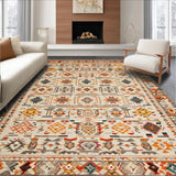 Ultra Soft Area Rug, Non Slip, Stain Resistant, Washable Area Rugs for Living Room, Bedroom, Cozy Modern Tiled Aesthetic(Orange)