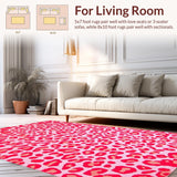 Ultra Soft Area Rug, Non Slip, Stain Resistant, Washable Area Rugs for Living Room, Bedroom, Charming Animal Print Delight(Pink)