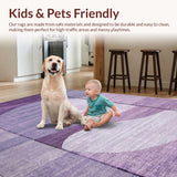 Ultra Soft Area Rug, Non Slip, Stain Resistant, Washable Area Rugs for Living Room, Bedroom, Cute Room Decor Bow Rug Lavender Uno Reverse Aesthetic Area Carpet(Purple)