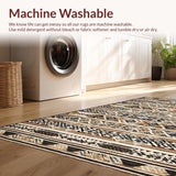 Ultra Soft Area Rug, Non Slip, Stain Resistant, Washable Area Rugs for Living Room, Bedroom, Rustic Ogee Patterned Elegance(Brown)