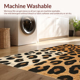 Ultra Soft Area Rug, Non Slip, Stain Resistant, Washable Area Rugs for Living Room, Bedroom, Vibrant Cheetah Patterned Delight(Beige)