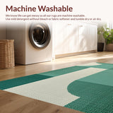 Ultra Soft Area Rug, Non Slip, Stain Resistant, Washable Area Rugs for Living Room, Bedroom, Contemporary Sage Green Bedroom Rug for Minimal Living(Green)