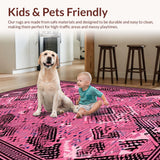 Ultra Soft Area Rug, Non Slip, Stain Resistant, Washable Area Rugs for Living Room, Bedroom, Vibrant Animal Print Elegance(Pink)