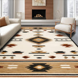 Ultra Soft Area Rug, Non Slip, Stain Resistant, Washable Area Rugs for Living Room, Bedroom, Modern Minimalist Organic Patterns(Beige)