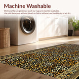 Ultra Soft Area Rug, Non Slip, Stain Resistant, Washable Area Rugs for Living Room, Bedroom, Vibrant Earth Tones Animal Design(Beige)