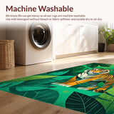 Ultra Soft Area Rug, Non Slip, Stain Resistant, Washable Area Rugs for Living Room, Bedroom, Charming Playful Wildlife Design(Orange)