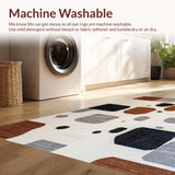 Ultra Soft Area Rug, Non Slip, Stain Resistant, Washable Area Rugs for Living Room, Bedroom, Contemporary Rustic Chic Theme(Brown)