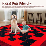 Ultra Soft Area Rug, Non Slip, Stain Resistant, Washable Area Rugs for Living Room, Bedroom, Dynamic Minimalist Patterned Surface(Red)