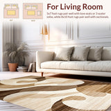 Ultra Soft Area Rug, Non Slip, Stain Resistant, Washable Area Rugs for Living Room, Bedroom, Chic Earthy Abstract Textures(Beige)