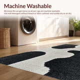 Ultra Soft Area Rug, Non Slip, Stain Resistant, Washable Area Rugs for Living Room, Bedroom, Seasonal Moth Pattern Bathroom Washable Mat(Black)