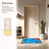 Ultra Soft Area Rug, Non Slip, Stain Resistant, Washable Area Rugs for Living Room, Bedroom, Dynamic Note Display Visual(Blue)