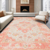 Ultra Soft Area Rug, Non Slip, Stain Resistant, Washable Area Rugs for Living Room, Bedroom, Soft Earthy Tones Aesthetic(Orange)