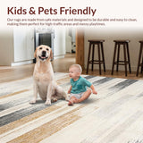 Ultra Soft Area Rug, Non Slip, Stain Resistant, Washable Area Rugs for Living Room, Bedroom, Chic Distressed Animal Motif(Gray)