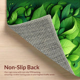 Ultra Soft Area Rug, Non Slip, Stain Resistant, Washable Area Rugs for Living Room, Bedroom, 3D Leaf Nature-Inspired Bath Rug for Boho Decor(Green)