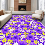 Ultra Soft Area Rug, Non Slip, Stain Resistant, Washable Area Rugs for Living Room, Bedroom, Elegant Textured Petal Arrangement(Purple)
