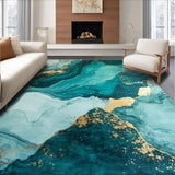 Elegant Gold Veined Aesthetic(Blue)